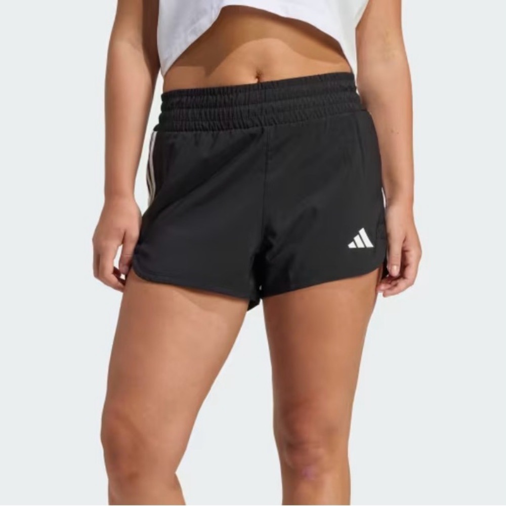adidas Black Athletic Shorts with White Logo
